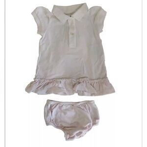 Ralph Lauren Dress and Bloomer Set 3 Months Baby Girl White Pink Ombre
